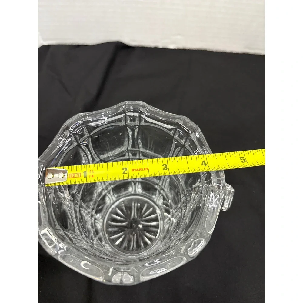 Crystal Vase with Handles Clear Cut Glass‎ Flower Vase Home Decor Vintage
